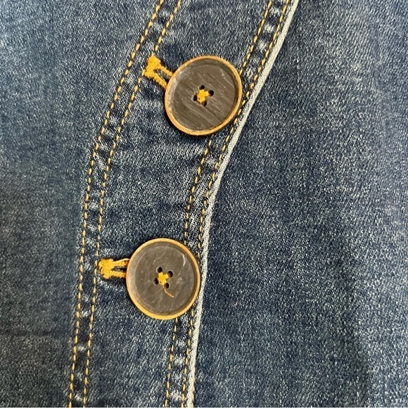 Anthropologie Pilcro Dark Denim Button Wrap Skirt - Picture 6 of 11